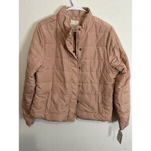 Copper Key Women’s Pink Dusty Rose Puffer Button Up Jacket Size XL